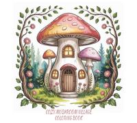 Cozy Mushroom Village Coloring Book: 75 Bold and Easy Pages for All Ages