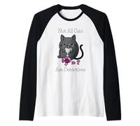 Cozy Mystery Cat Sleuth Non Tutti i Gatti Sono Detective Maglia con Maniche Raglan