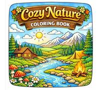 Cozy Nature Coloring Book: Simple And Relaxing Nature Scenes With Bold Lines For Stress Relief For Teens And Adults