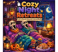 Cozy Night Retreats: Cute & Spooky Relaxing Scenes | Bold & Easy Cozy Horror Coloring Book for Teens & Adults