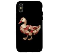 Cozy Patchwork Duck Rustico Country Quilting Cottage Custodia per iPhone X/XS