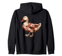 Cozy Patchwork Duck Rustico Country Quilting Cottage Felpa con Cappuccio