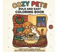 Cozy Pets: Bold and Easy Coloring Book - Cute and Relaxing Animal Scenes with Thick Lines for Stress Relief: Simple and Adorable Pet Designs for ... - Cozy Cats, Puppies, and Cute Home Moments