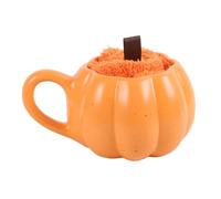 Cozy Pumpkin Patch Mug & Socks Set: Seasonal Pumpkin Spice Gift Bundle - Tazza di zucca degna di coccole con calzini arancioni soffici e steli di nastro marrone - Spice Up Your Mug Collection!"