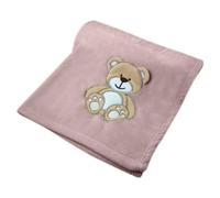 cozy racoon Coperta morbida per neonati, ideale come regalo per la nascita o come primo equipaggiamento, rosa antico con orso