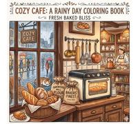Cozy Rainy Cafe Coloring Book: Cozy Bakery Scenes for Relaxation and Stress Relief