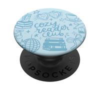 Cozy Reader Club Book & Coffee Lover - Simpatica civetta con topo di biblioteca PopSockets PopGrip Adesivo