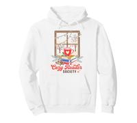 Cozy Reader Society Christmas Book Lover Winter Reading Felpa con Cappuccio