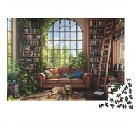 Cozy Reading Nook 1000 Pezzi Cartone Spesso Puzzle Fai Da Te Per Bambini Principianti Gioco Divertente Impegnativo Sollievo Dello Stress Idea Regalo 38x26cm/1000pcs
