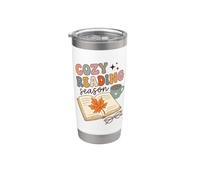 Cozy Reading Season Autumn Book Lover Fall Bookworm Bicchiere termico in acciaio inox doppia parete