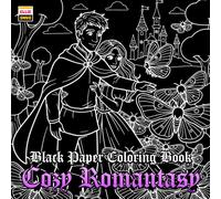 Cozy Romantasy Black Paper Coloring Book: Gentle Fantasy Romance Scenes with Dark Background Pages, Cozy Spaces, and Magical Moments