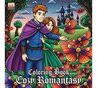 Cozy Romantasy Coloring Book: Gentle Fantasy Romance Scenes with Cozy Spaces, Magical Details, and Soft Storytelling