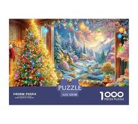 Cozy Room with Glowing Christmas Tree Puzzle Da 1000 Pezzi Christmas Style Gioco Classico Per Bambini E Adulti, Riciclato 52x38cm/1000pcs