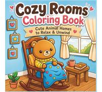Cozy Rooms Coloring Book: Cute Animal Homes to Relax and Unwind