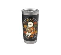Cozy Sad Ghost Guinea Pig Autunno Autunno Halloween Coffee Lover Bicchiere termico in acciaio inox doppia parete