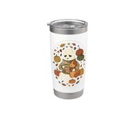 Cozy Sad Ghost Guinea Pig Autunno Autunno Halloween Coffee Lover Bicchiere termico in acciaio inox doppia parete