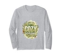 Cozy Season Watercolor Evergreen Wreath with Mug Maglia a Manica