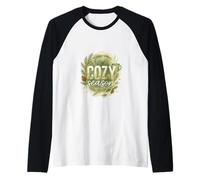 Cozy Season Watercolor Evergreen Wreath with Mug Maglia con Maniche Raglan
