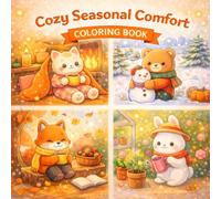 Cozy Seasonal Comfort Coloring Book: Bold & Easy Cozy Scenes for Every Season Featuring Warm Home Moments, Autumn Leaves, Winter Snow Days, Spring Blooms & Summer Relaxation