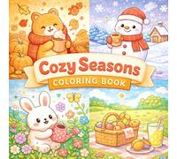 Cozy Seasons Coloring Book for Adults & Teens: Relaxing Bold & Easy Designs with Cozy Autumn, Winter, Spring & Summer Scenes for Stress Relief and Mindfulness