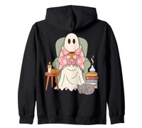 Cozy Sheet Ghost Reading Nook Halloween Fall Vibes Felpa con Cappuccio