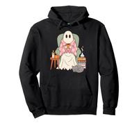 Cozy Sheet Ghost Reading Nook Halloween Fall Vibes Felpa con Cappuccio