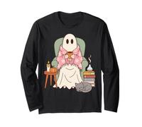 Cozy Sheet Ghost Reading Nook Halloween Fall Vibes Maglia a Manica