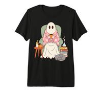 Cozy Sheet Ghost Reading Nook Halloween Fall Vibes Maglietta Premium