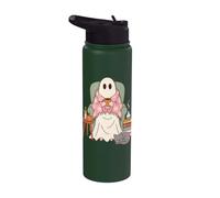 Cozy Sheet Ghost Reading Nook Halloween Fall Vibes Stainless Steel Insulated Water Bottle