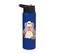 Cozy Sheet Ghost Reading Nook Halloween Fall Vibes Stainless Steel Insulated Water Bottle