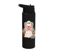 Cozy Sheet Ghost Reading Nook Halloween Fall Vibes Stainless Steel Insulated Water Bottle