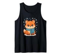 Cozy Snow Season Cute Kawaii Winter Fox with Scarf Canotta