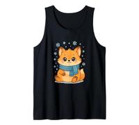 Cozy Snow Season Cute Kawaii Winter Fox with Scarf Canotta