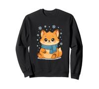 Cozy Snow Season Cute Kawaii Winter Fox with Scarf Felpa