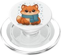 Cozy Snow Season Cute Kawaii Winter Fox With Scarf PopSockets PopGrip per MagSafe