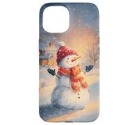 Cozy Snowman Winter Wonderland Festive Vacanze di Natale Custodia per iPhone 15