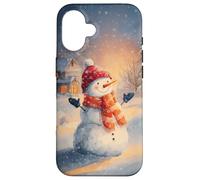 Cozy Snowman Winter Wonderland Festive Vacanze di Natale Custodia per iPhone 16