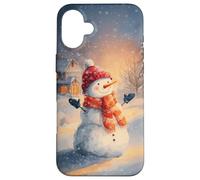 Cozy Snowman Winter Wonderland Festive Vacanze di Natale Custodia per iPhone 16 Plus