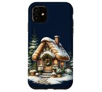 Cozy Snowy Cottage con Ghirlanda di Natale Custodia per iPhone 11