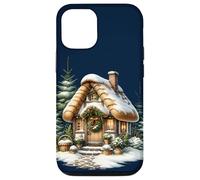 Cozy Snowy Cottage con Ghirlanda di Natale Custodia per iPhone 12/12 Pro