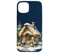 Cozy Snowy Cottage con Ghirlanda di Natale Custodia per iPhone 15 Plus