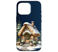 Cozy Snowy Cottage con Ghirlanda di Natale Custodia per iPhone 16 Pro