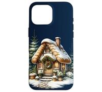 Cozy Snowy Cottage con Ghirlanda di Natale Custodia per iPhone 16 Pro Max