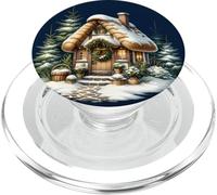 Cozy Snowy Cottage con Ghirlanda di Natale PopSockets PopGrip per MagSafe