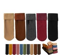 Cozy Socks for Seniors Women Fleece ecozy - Ultra Soft Velvet Slim Thermal Socks Luviess Thickening and Velvet SnowSocks, Set H, 10XL