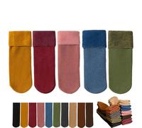 Cozy Socks for Seniors Women Fleece ecozy - Ultra Soft Velvet Slim Thermal Socks Luviess Thickening and Velvet SnowSocks, Set F, 10XL