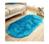 Cozy Soft Faux Fur Oval RugFluffy Washable Lambskin Area Rug for Living Room Kids' Room Office Nonslip Plush CarpetIdeal Home Decor Accessory