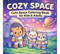 Cozy Space. Cute Space Coloring Book For Kids and Adults