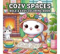 Cozy Spaces:: A Bold & Easy Stress Relief Coloring Book for Adults and Teens Featuring Cute Animal Characters in Relaxing Familiar Corners