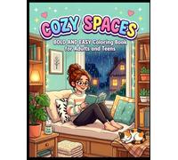 Cozy Spaces: Bold and Easy Coloring Book for Adults and Teens: Simple and Relaxing Reading Nooks for Stress Relief.